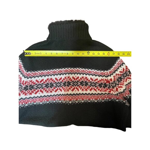 Carolyn Taylor Women's Nordic Winter Sweater Winter Holiday Zip Faux Fur Size XL - Picture 14 of 16